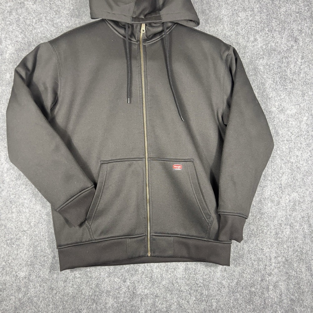 Wrangler Workwear Men's Black Full Zip Hooded Work Jacket Outdoor XL